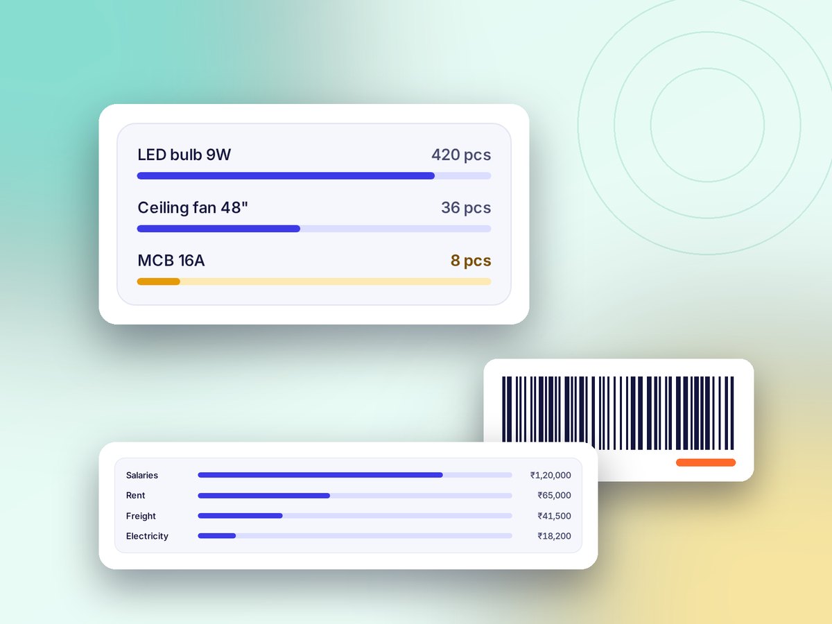 Stock levels with a barcode label